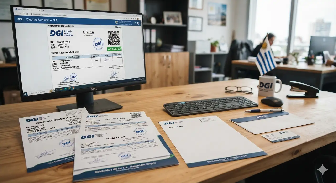 documentos empresariales impresos y CFE en pantalla