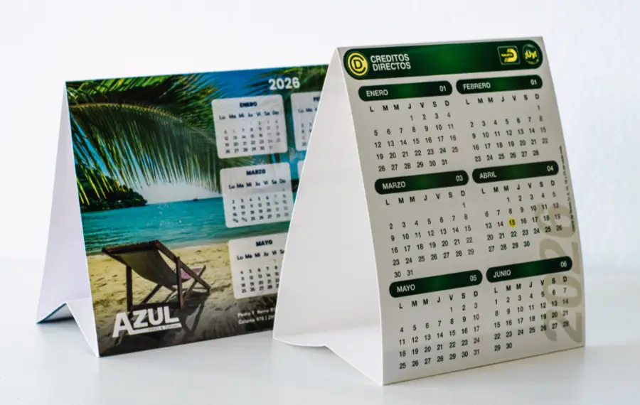 Calendarios personalizados de Azul y de Creditos Directos
