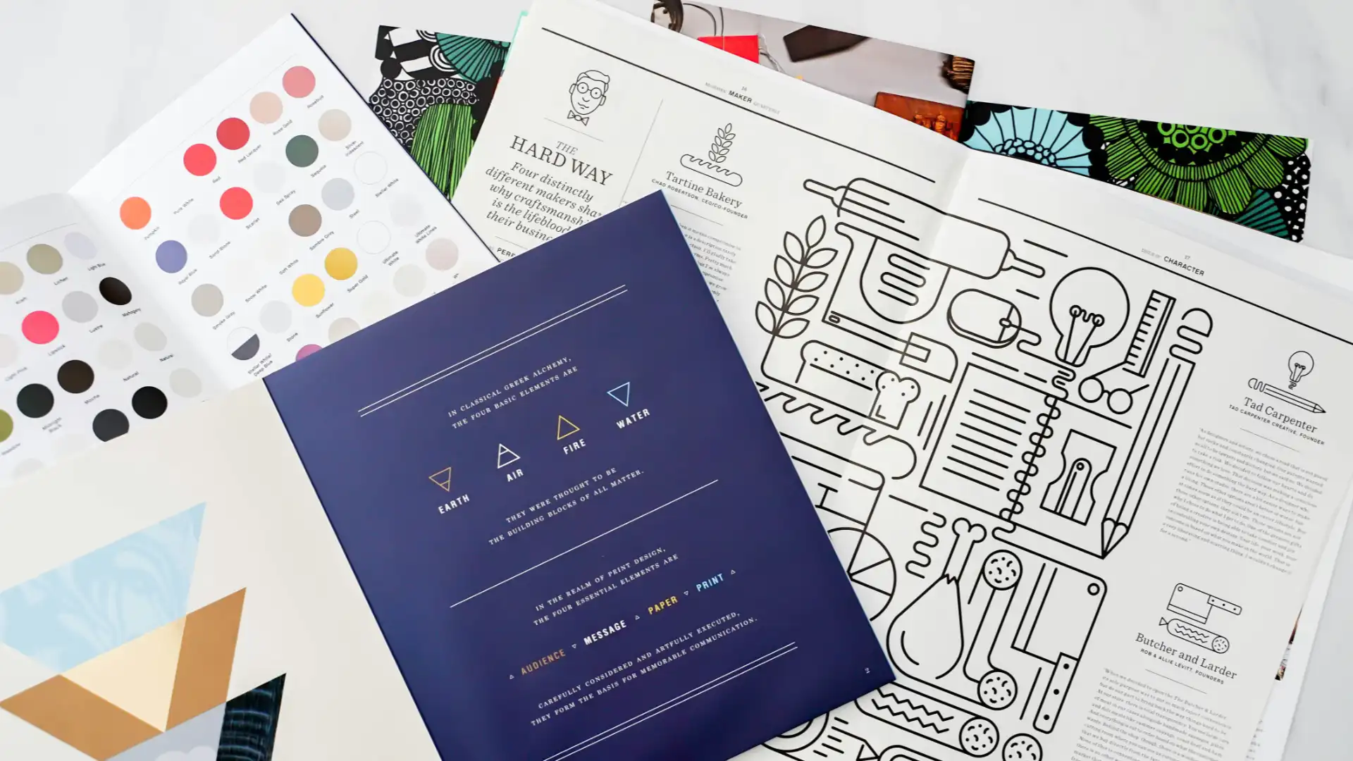 conjunto de materiales gráficos